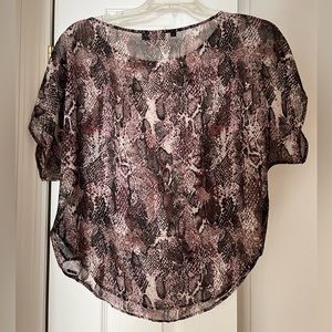 Guess sheer snakeskin top.